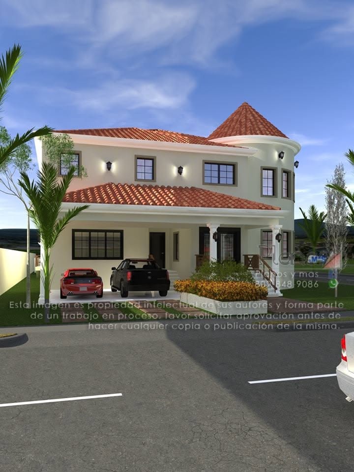 Villa clásica — render
